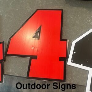 Large Red Number 4 Outdoor Sign - 3 qty.